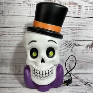 Way To Celebrate Halloween Skull Head with Top Hat Blow Mold Decor New